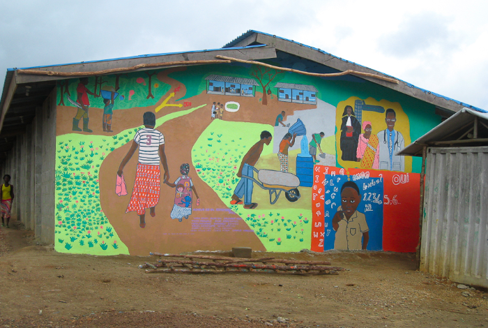 Education Mural, Little Wlebo Refugee Camp, Liberia - Colors of Connection (2012)