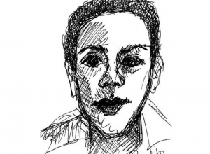 Ion pen sketch of a African American Women 